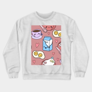 Kawaii Breakfast- Dusky Pink Crewneck Sweatshirt